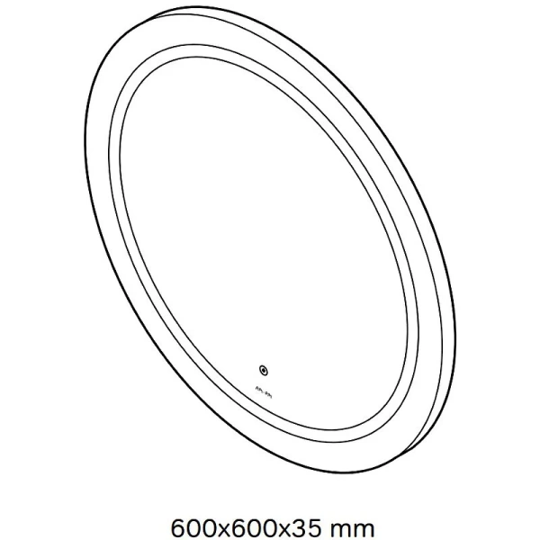 Зеркало с подсветкой Am.Pm X-Joy 60 см круглое M85AMOX0601WG (детальная фотография), в наличии