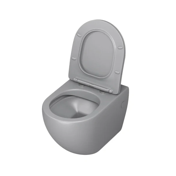 Унитаз подвесной Grossman Color светло-серый матовый GR-4411GLMS (детальная фотография), современные, hi-tech, круглые