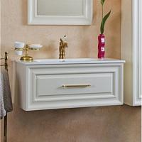 Тумба под раковину, цвет слоновая кость матовый, фурнитура золото, La Beaute Cornelia