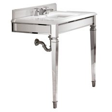 Консоль с мраморной столешницей, цвет никель, цвет мрамора Bianco Carrara, Devon&Devon Claridge