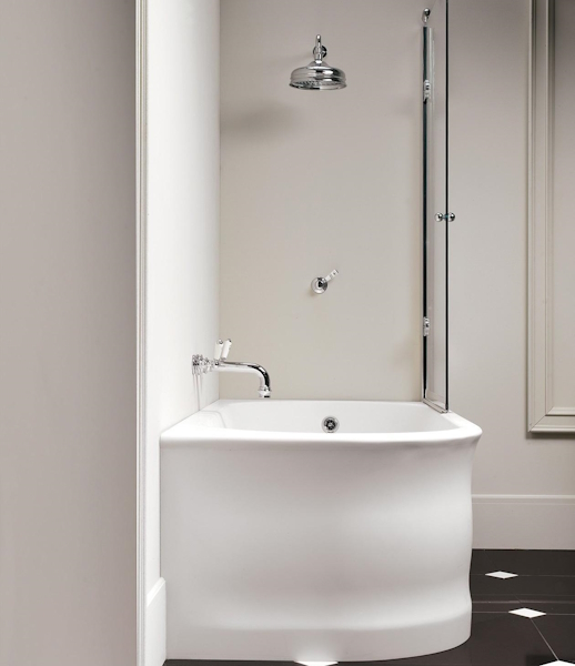 Ванна угловая правосторонняя из материала White Tec, цвет белый, Devon&Devon Wave 1NAWAVEDX (детальная фотография), по запросу