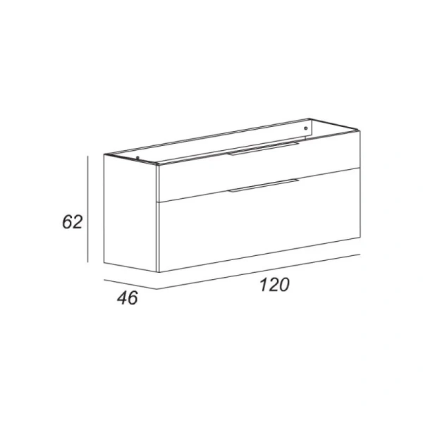 Тумба под раковину подвесная Cezares Urban 120 см frassino scuro 55161 (детальная фотография), нет в наличии
