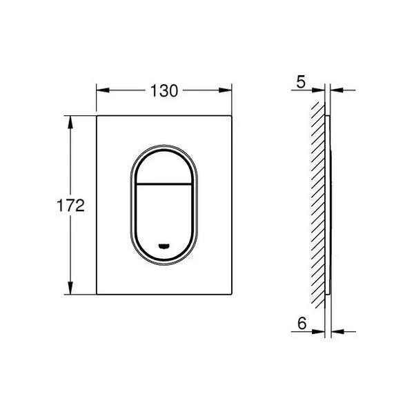 Клавиша смыва Grohe Arena Cosmopolitan накладная 37624000 (детальная фотография), нет в наличии