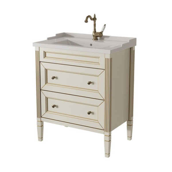 Тумба с раковиной напольная Caprigo Albion Promo 70 см с ящиками (детальная фотография)