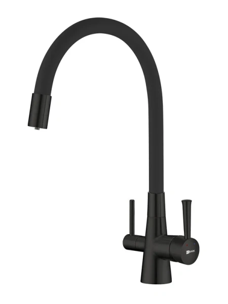 Смеситель для питьевой воды Lemark Comfort с гибким изливом черный LM3075BL085 (детальная фотография)