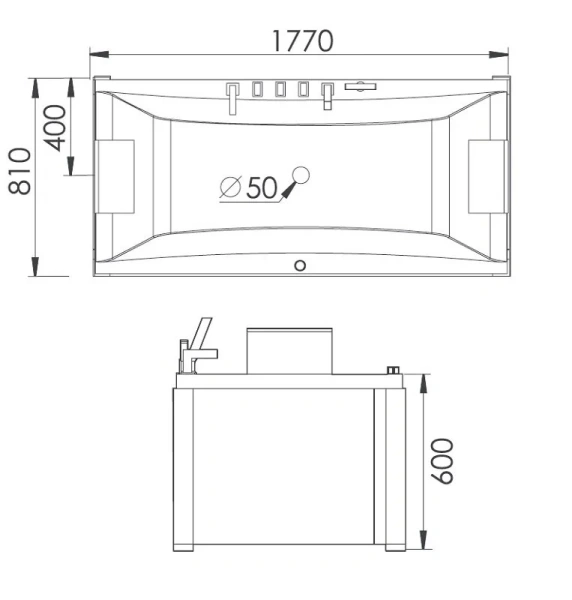 Акриловая ванна Gemy G9076 K 175х80 см (детальная фотография), прямоугольные