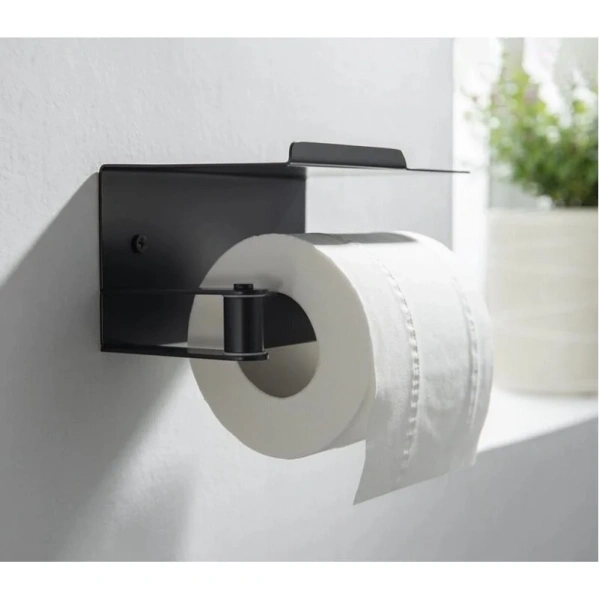 Бумагодержатель Акватек Либра черный матовый AQ4929MB (детальная фотография), металлические