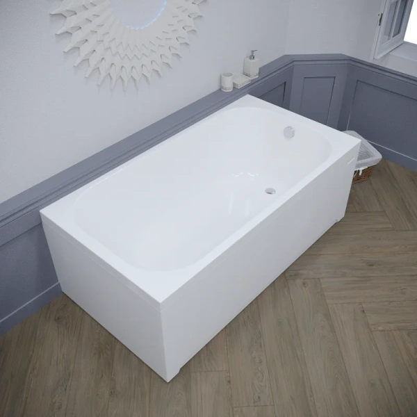 Акриловая ванна Радомир Прованс 1-01-4-0-1-187К, 170 x 90 см, каркас, фронтальный экран, сифон, слив-перелив автомат в комплекте, белая/бронза (детальная фотография), приставные, встраиваемые