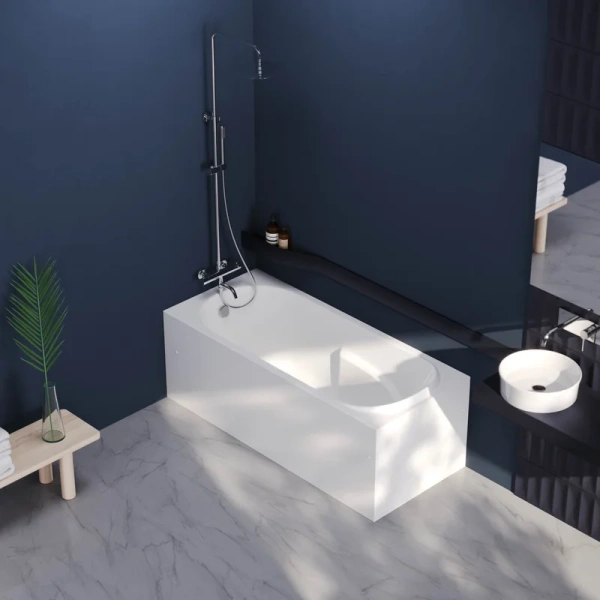 Ванна акриловая Berges Lumbo 160x75 см белая 050002 (детальная фотография), акриловые