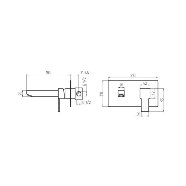Смеситель для раковины Migliore Kvant скрытого монтажа 18778 (детальная фотография), для раковины