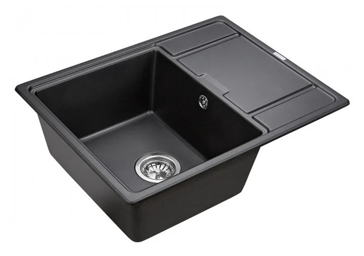 Мойка для кухни Paulmark Weimar 65 см черная PM216550-BL (детальная фотография), кварц
