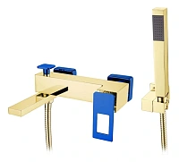 Смеситель для ванны Boheme Q золото/синий