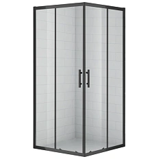 Душевой уголок Cezares Eco 100х100 см квадратный профиль черный