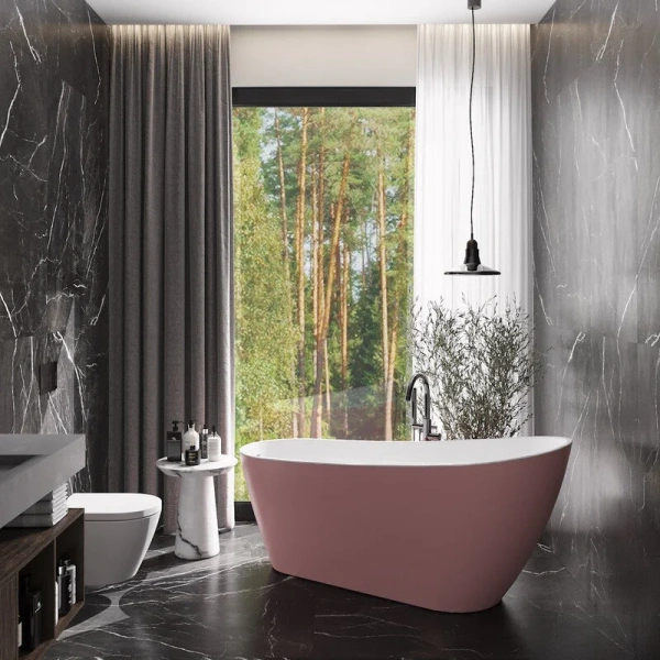 Ванна акриловая Corpa Nera Viotti CN130108, 170 х 74 см, розовый матовый (детальная фотография), без гидромассажа