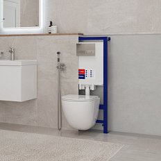 Инсталляция для унитаза Lemark Peneda клавиша хром матовый