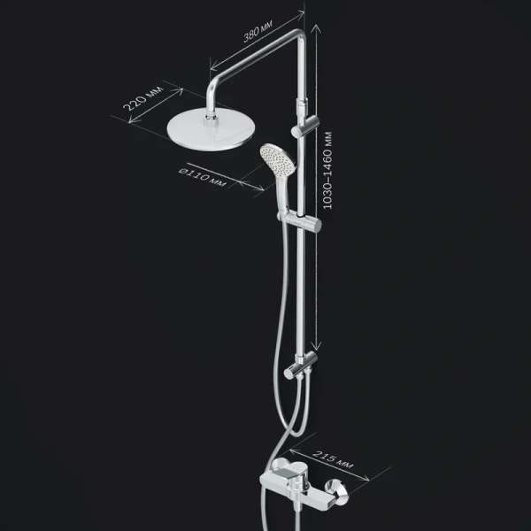 Душевой комплект Am.Pm X-Joy хром F40885A24 (детальная фотография), душевые комплекты, наборы index_2