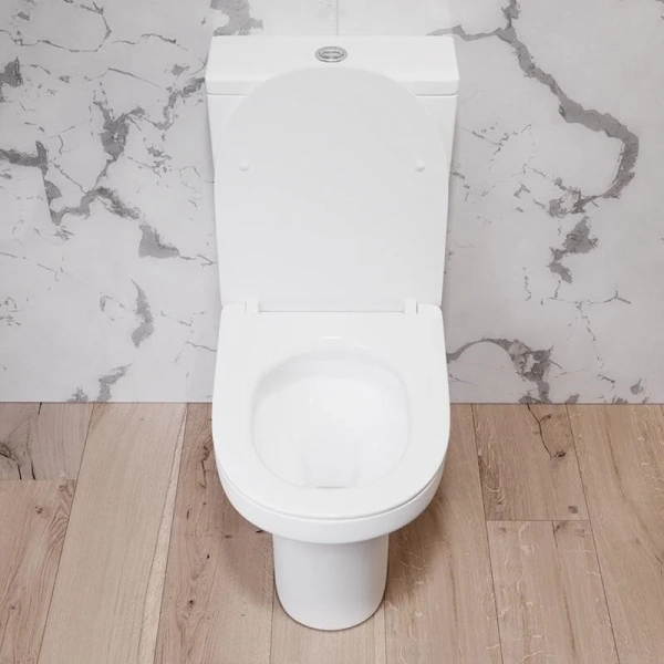 Унитаз компакт Damixa Skyline безободковый DX35C8600SC (детальная фотография), белые