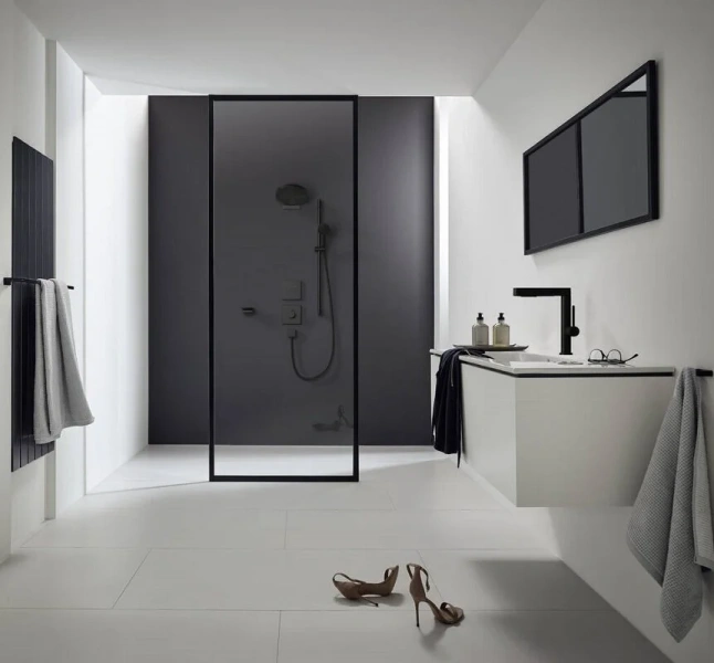 Верхний душ Hansgrohe Pulsify черный матовый 24150670 (детальная фотография), черные