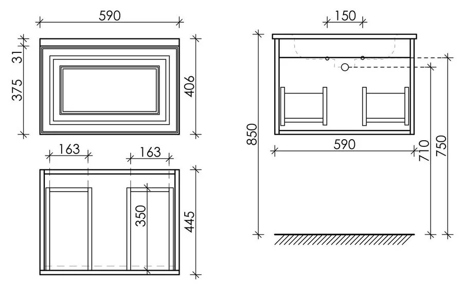 Тумба под раковину подвесная Sancos Very 60 см bianco VR60W (детальная фотография), в наличии