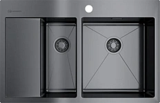 Мойка для кухни Omoikiri Akisame 78-2-GM-R 78 см вороненая сталь чаша справа