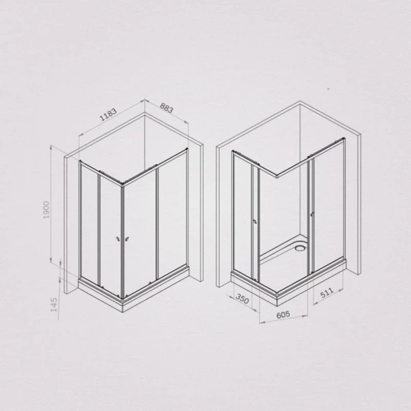 Душевой уголок Am.Pm Sunny 120x90 см черный матовый W87G-403-12090-BT (детальная фотография), прямоугольные
