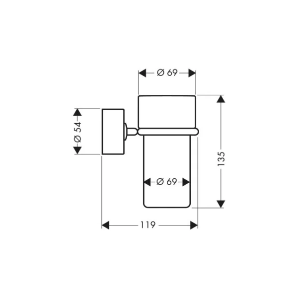 Стакан для ванной Axor Uno 41534000 (детальная фотография), современные, hi-tech