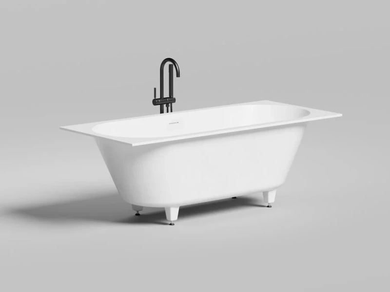 Ванна из искусственного камня Salini Ornella Axis KIt 170х75 см белый глянцевый 103513G (детальная фотография), 170x75 см