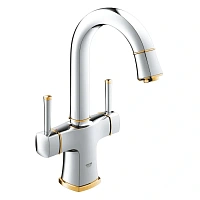 Смеситель для раковины, хром-золото, Grohe Grandera 21107IG0