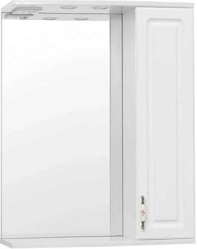 Зеркальный шкаф с подсветкой Style Line Олеандр-2 65 см белый - фото 1