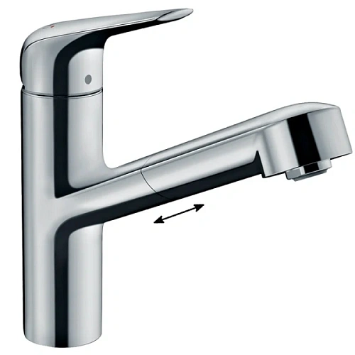 Смеситель для кухни Hansgrohe Focus M42 вытяжной поворотный излив, хром - фото 1