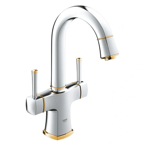 Смеситель для раковины, хром-золото, Grohe Grandera 21107IG0 - фото 2