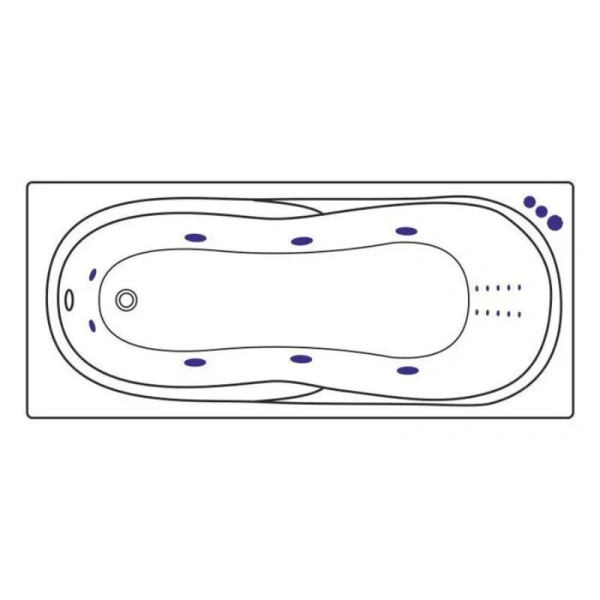 Ванна гидромассажная Excellent Sekwana Smart Nano 170 x 75 см, цвет белый/золото, WAEX.SEK17.SMARTNANO.GL (детальная фотография), 170 см