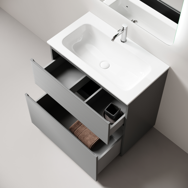 Тумба под раковину напольная Sancos Folk Floor 80 см ergraut soft FL80FES (детальная фотография), современная, hi-tech