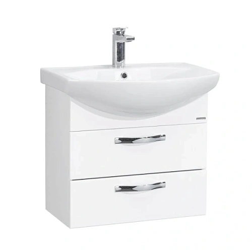 Тумба под раковину подвесная Акватон Ария М 65 см белый глянец - фото 2