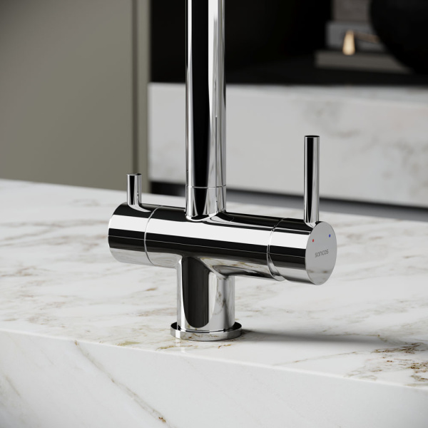 Смеситель для питьевой воды Sancos Foster хром SC4014CH (детальная фотография), с поворотным изливом, с длинным изливом, с двумя изливами
