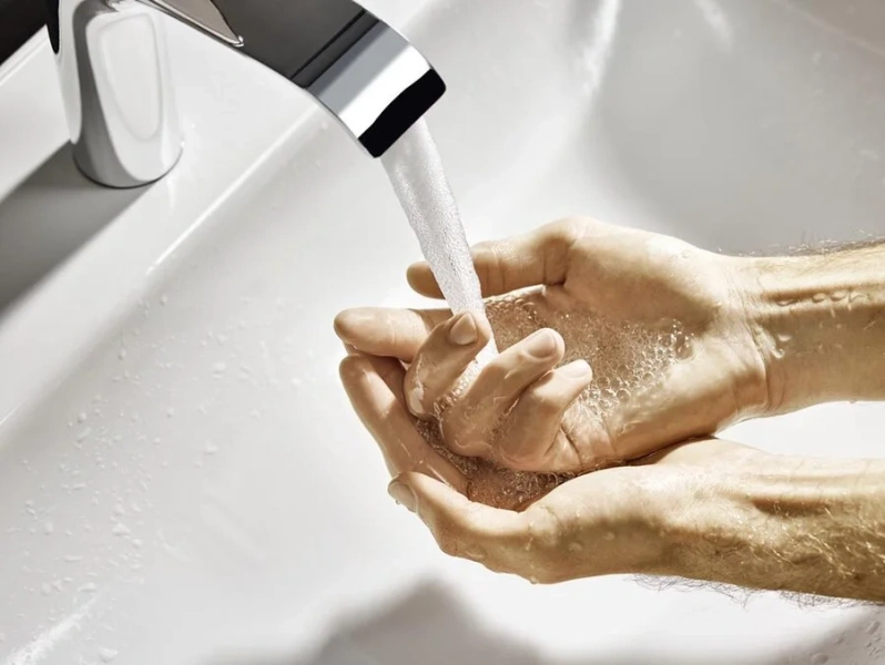 Смеситель для раковины Hansgrohe Vivenis 75020 сливной гарнитур (детальная фотография), в наличии