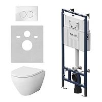 Унитаз с инсталляцией Am.Pm Spirit 2.0 кнопка белая