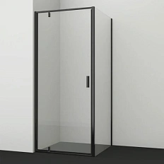 Душевой уголок WasserKRAFT Elbe 80x90 см профиль черный, стекло прозрачное