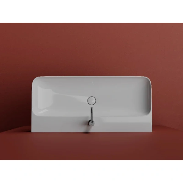 Раковина Ceramica Nova Aura 102 см белая CN2007 (детальная фотография), в форме чаши, прямоугольной формы, широкая