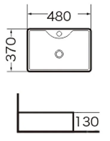 Раковина Grossman 48 см прямоугольная GR-3017 (детальная фотография), современные, hi-tech