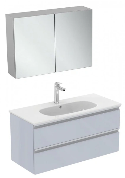 Тумба под раковину подвесная Ideal Standard Tesi 100 см светло-серая глянцевая T0052PH (детальная фотография), современная, hi-tech