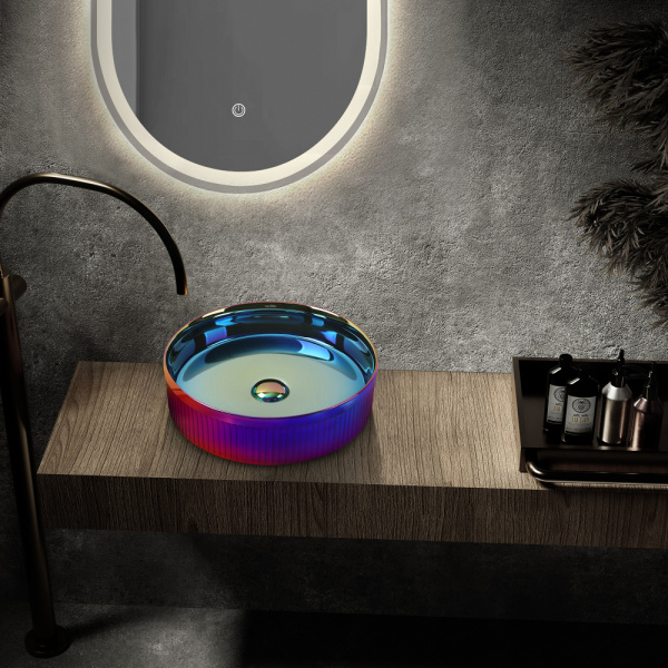 Раковина Abber Bequem 41 см хамелеон AC2114Regen (детальная фотография), накладные (на столешницу), пристенные