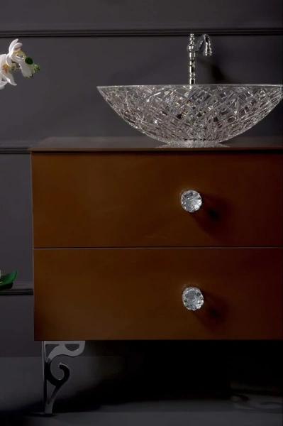 Смеситель для раковины Boheme Brillante Ripresa хром 342 (детальная фотография), классические, ретро, с кристаллами swarovski, декорированные