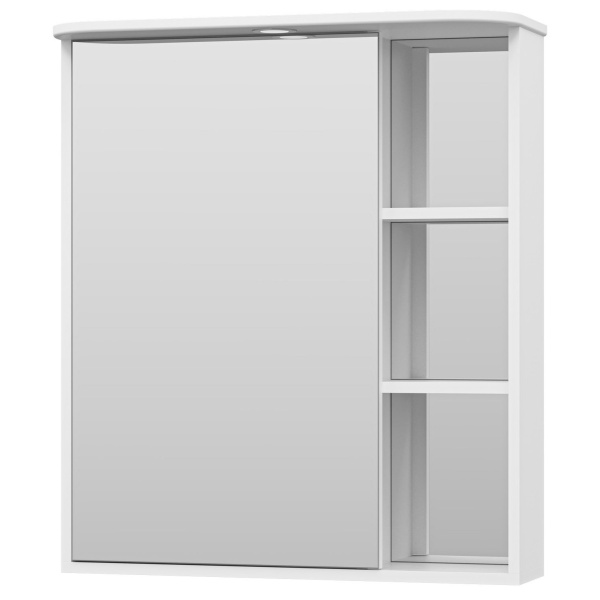 Зеркальный шкаф, зеркало слева, полочки справа, цвет белый, Misty Венера П-ВНР04070-01СВЛ (детальная фотография), нет в наличии