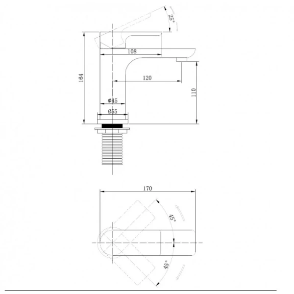 Смеситель для раковины Abber Weiss Insel белый матовый AF8010FW (детальная фотография), для раковины