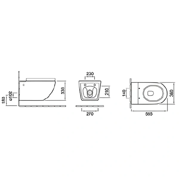 Унитаз с инсталляцией SantiLine черный SL-5031MB (детальная фотография), с инсталляцией