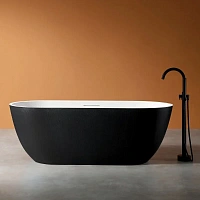 Ванна из искусственного камня Abber Frankfurt 170x75 см черно-белая матовая