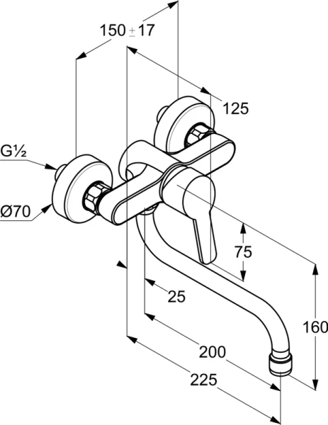 Смеситель для кухни Kludi Logo Neo настенный 379240575 (детальная фотография), для кухни