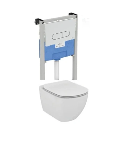 Унитаз с инсталляцией Ideal Standard Prosys Tesi с механической панелью смыва R030501 (детальная фотография)