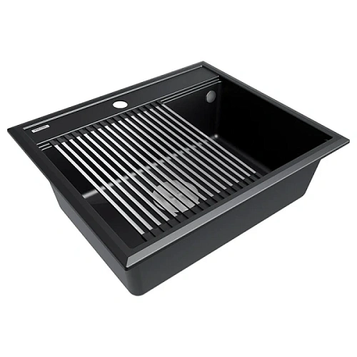 Мойка для кухни Paulmark Stepia 59 см черный металлик - фото 2